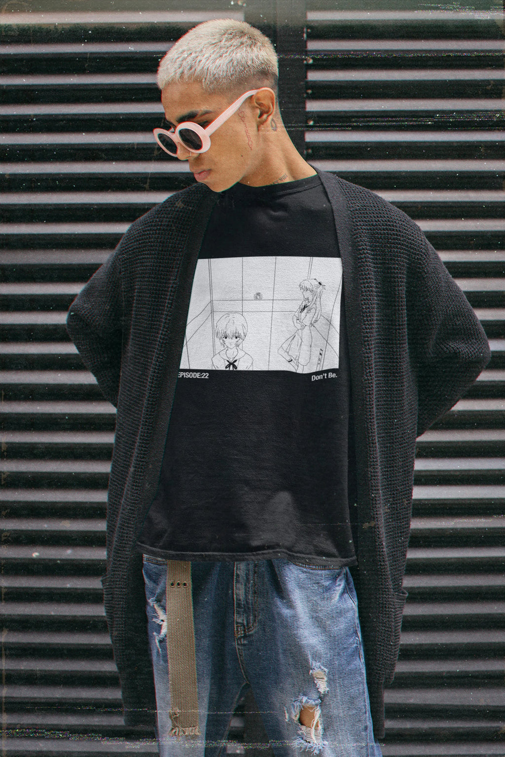 Evangelion Elevator Scene Anime Shirt Asuka and Rei Unisex