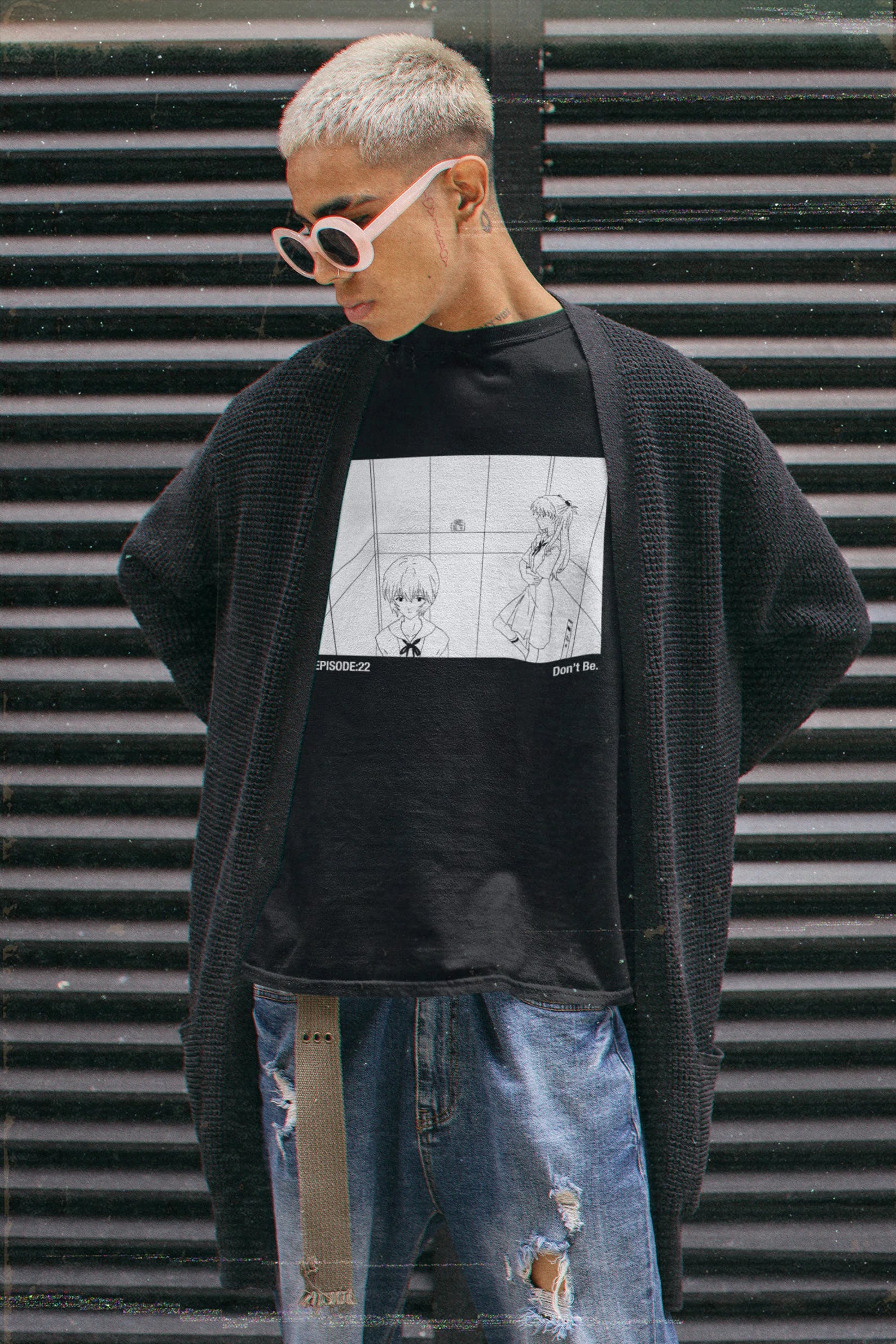 Evangelion Elevator Scene Anime Shirt Asuka and Rei Unisex