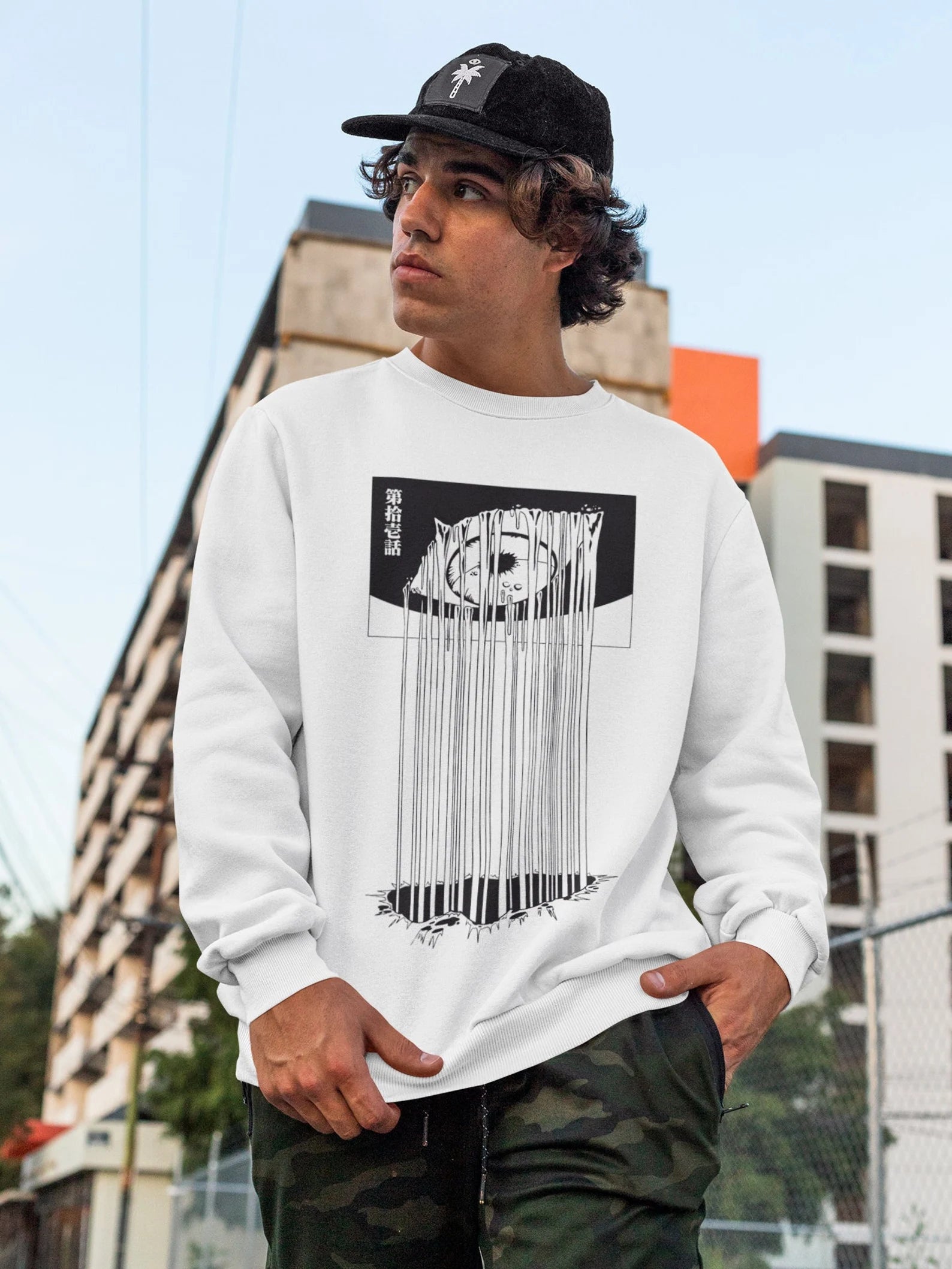 Evangelion Anime Sweatshirt Dripping Eyeball