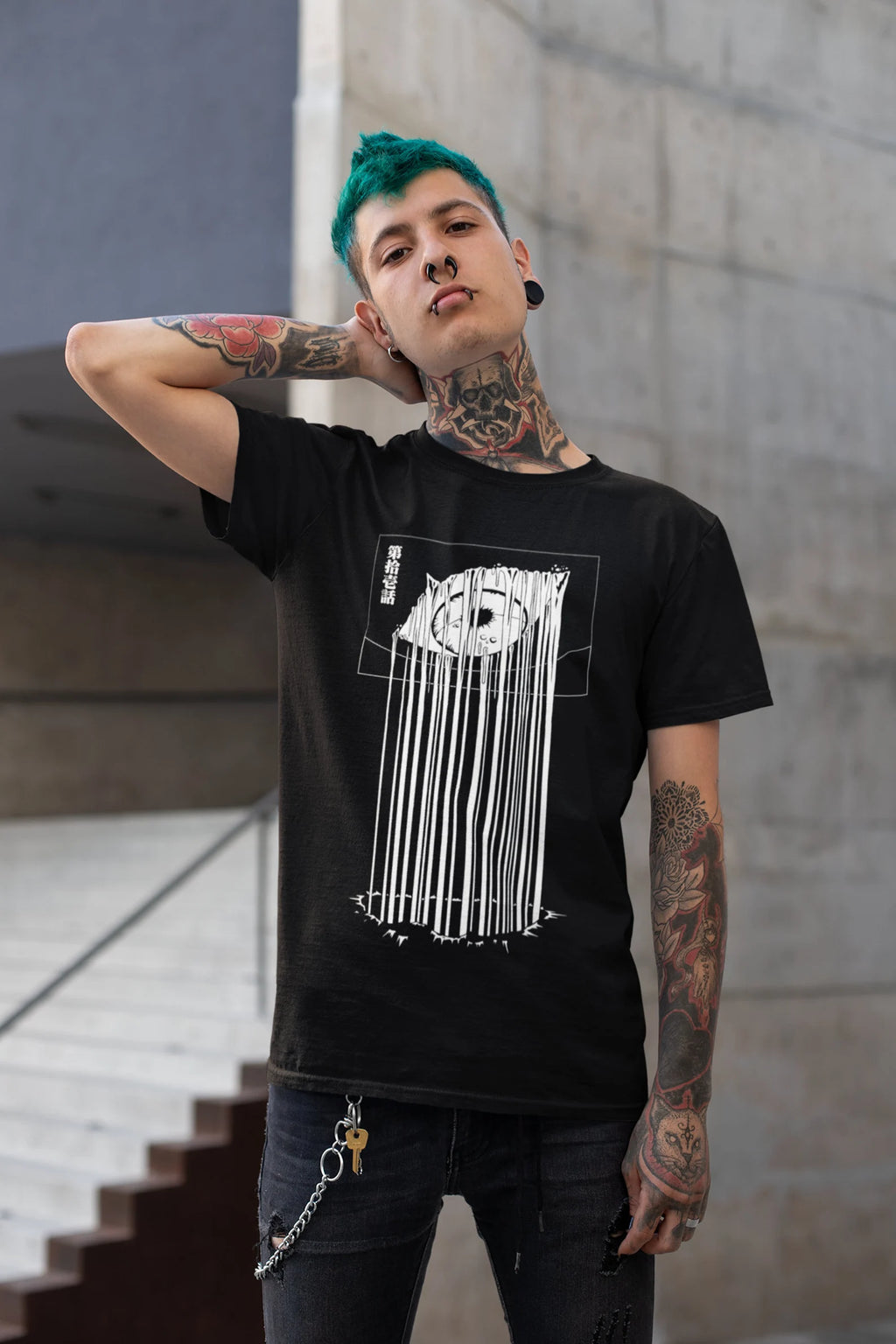 Evangelion Anime T-Shirt Dripping Eyeball