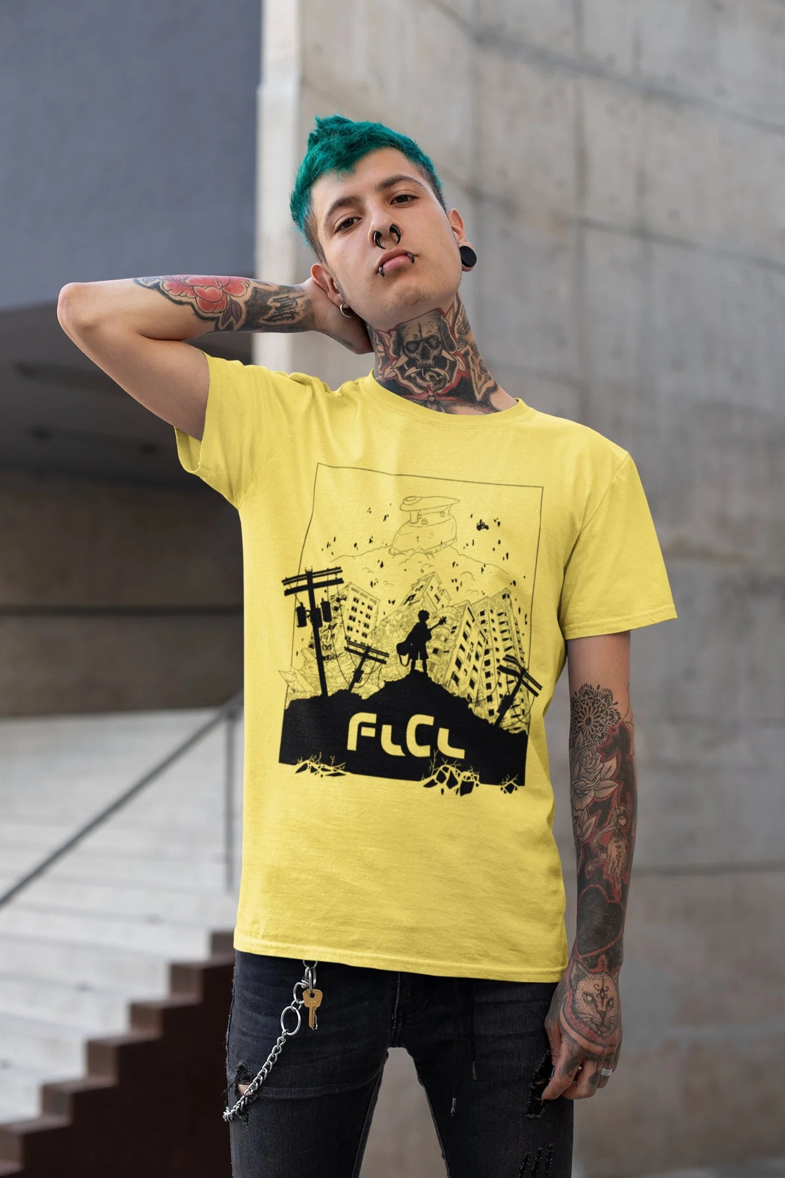 FLCL Anime T-Shirt Fooly Cooly Furi Kuri