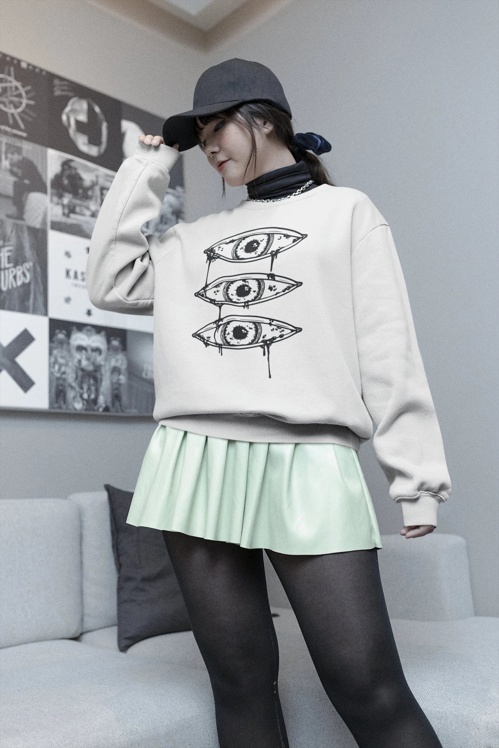 Three Dripping Eyeballs Sweatshirt End of Evangelion
