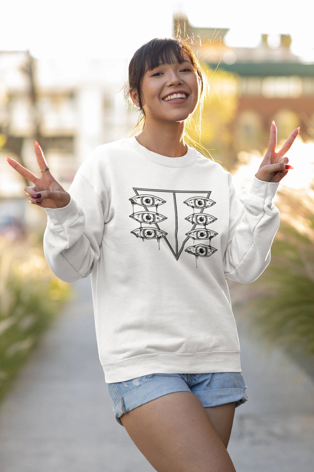 Evangelion Anime Sweatshirt SEELE Logo Nerv Dripping Eyes