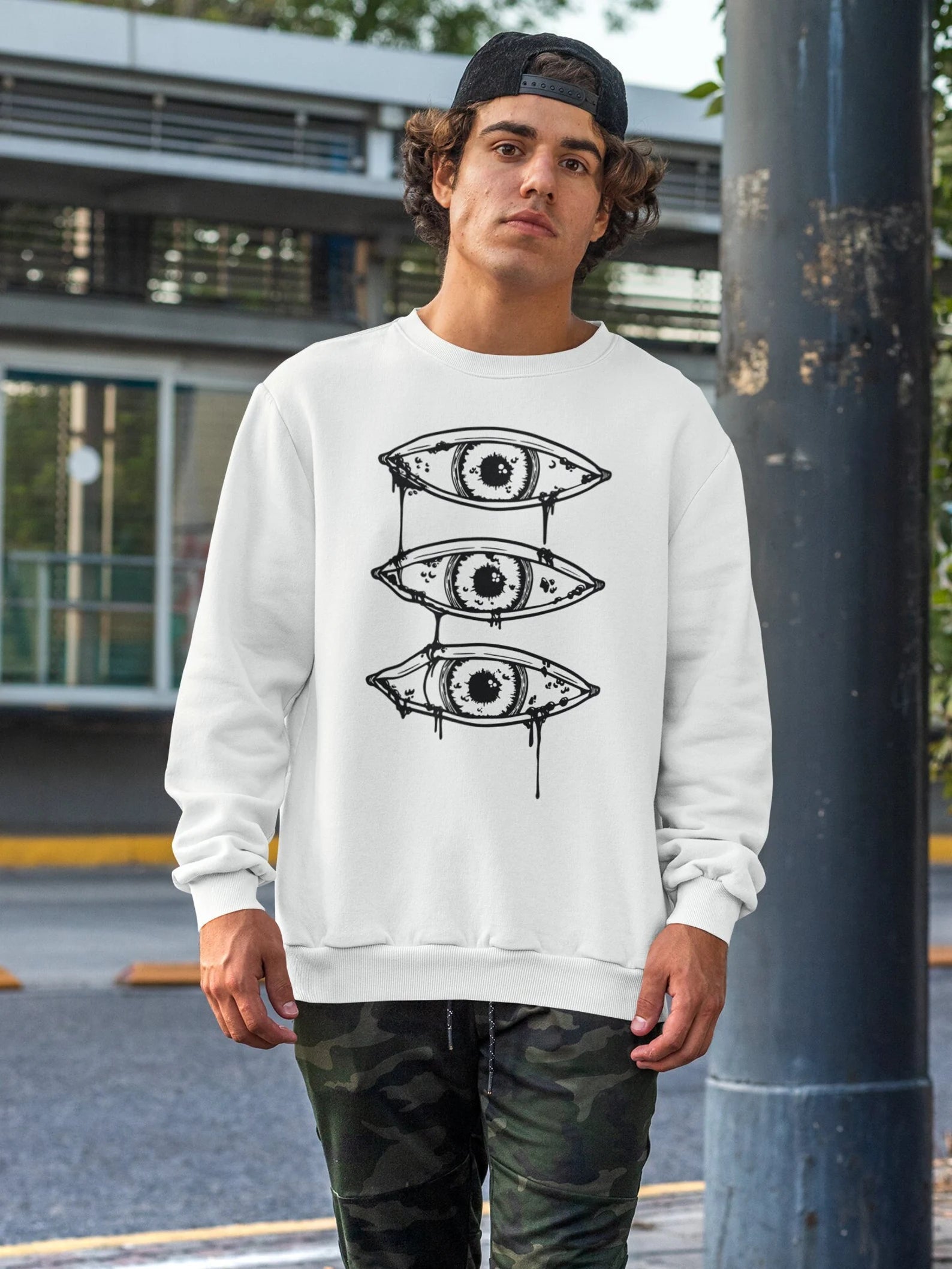 Three Dripping Eyeballs Sweatshirt End of Evangelion