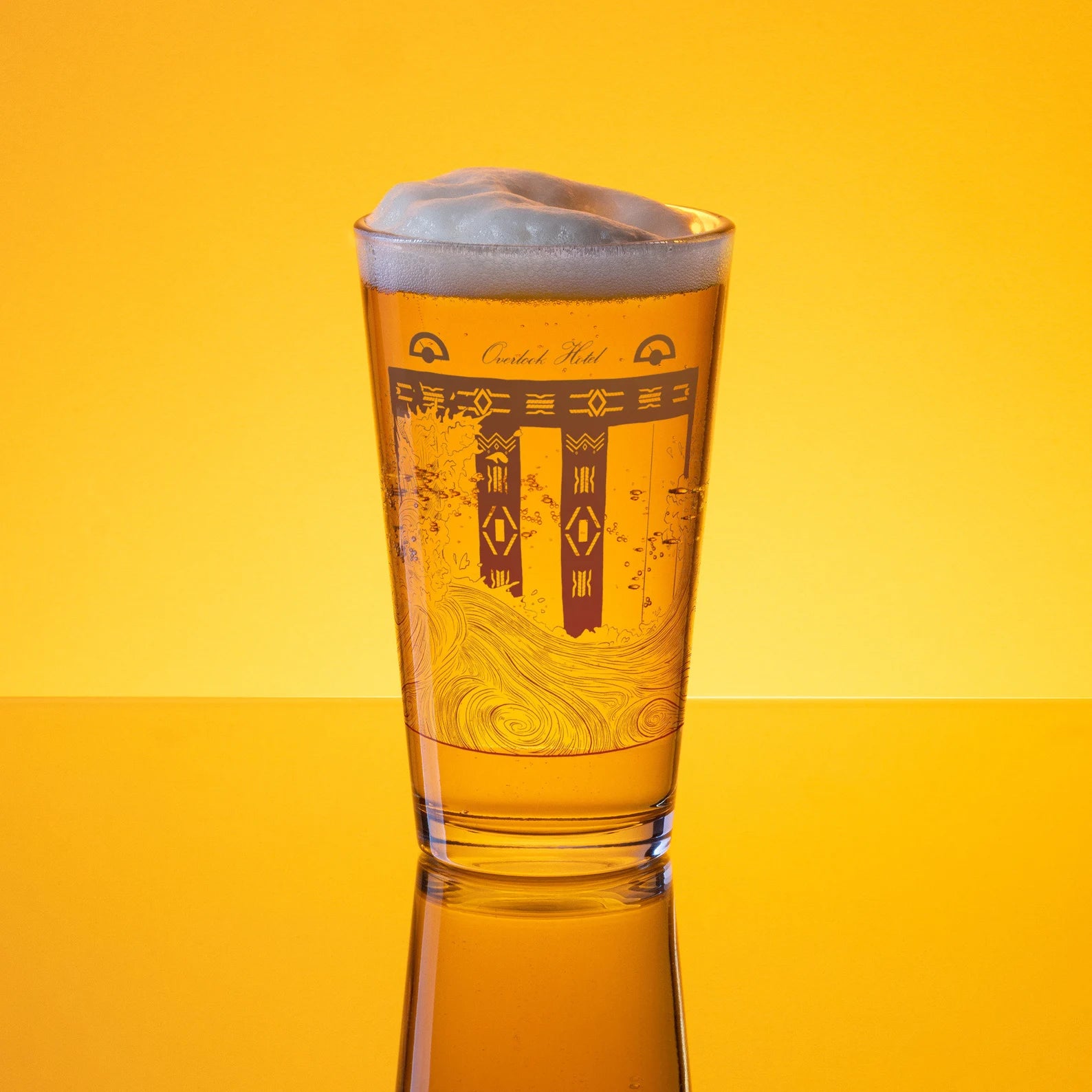 The Shining Elevator Scene Overlook Hotel Horror Movie Pint Glass
