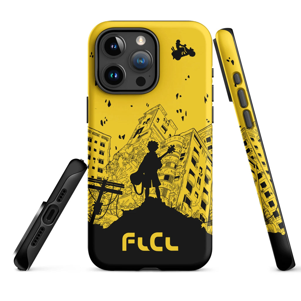 FLCL Anime Tough Case for iPhone® and Samsung Galaxy Yellow Vespa
