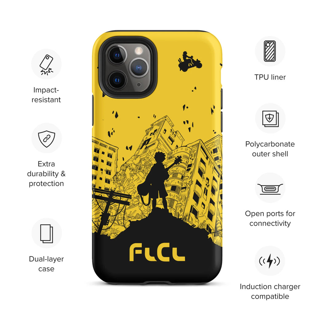 FLCL Anime Tough Case for iPhone® and Samsung Galaxy Yellow Vespa