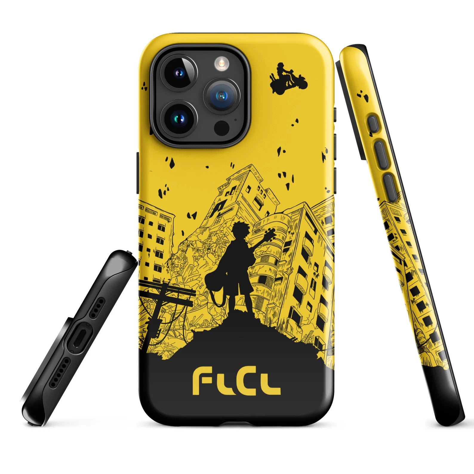 FLCL Anime Tough Case for iPhone® and Samsung Galaxy Yellow Vespa