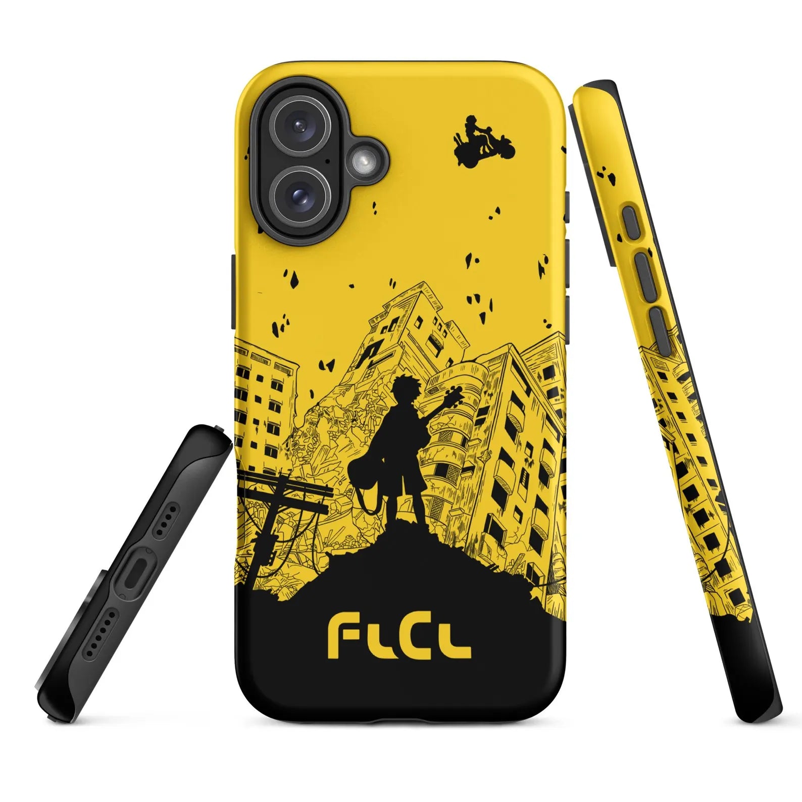 FLCL Anime Tough Case for iPhone® and Samsung Galaxy Yellow Vespa