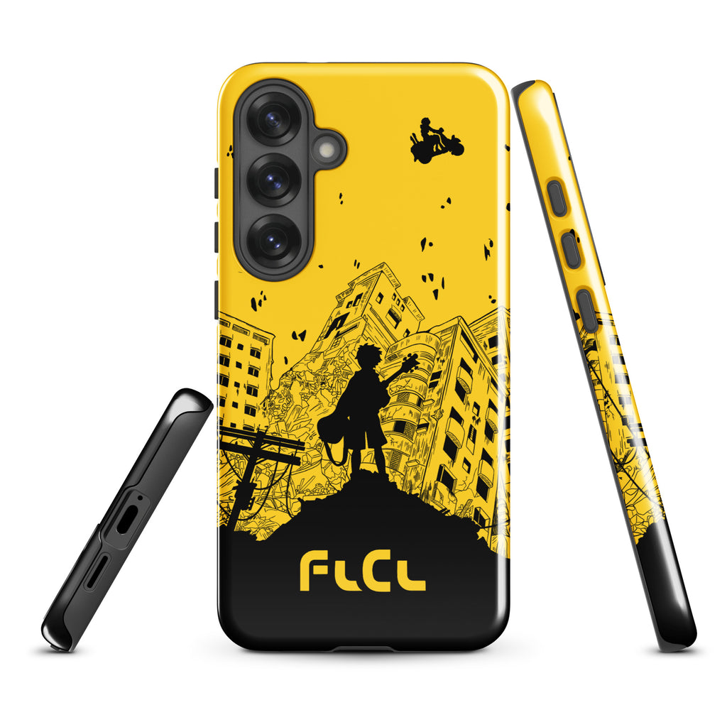 FLCL Anime Tough Case for iPhone® and Samsung Galaxy Yellow Vespa