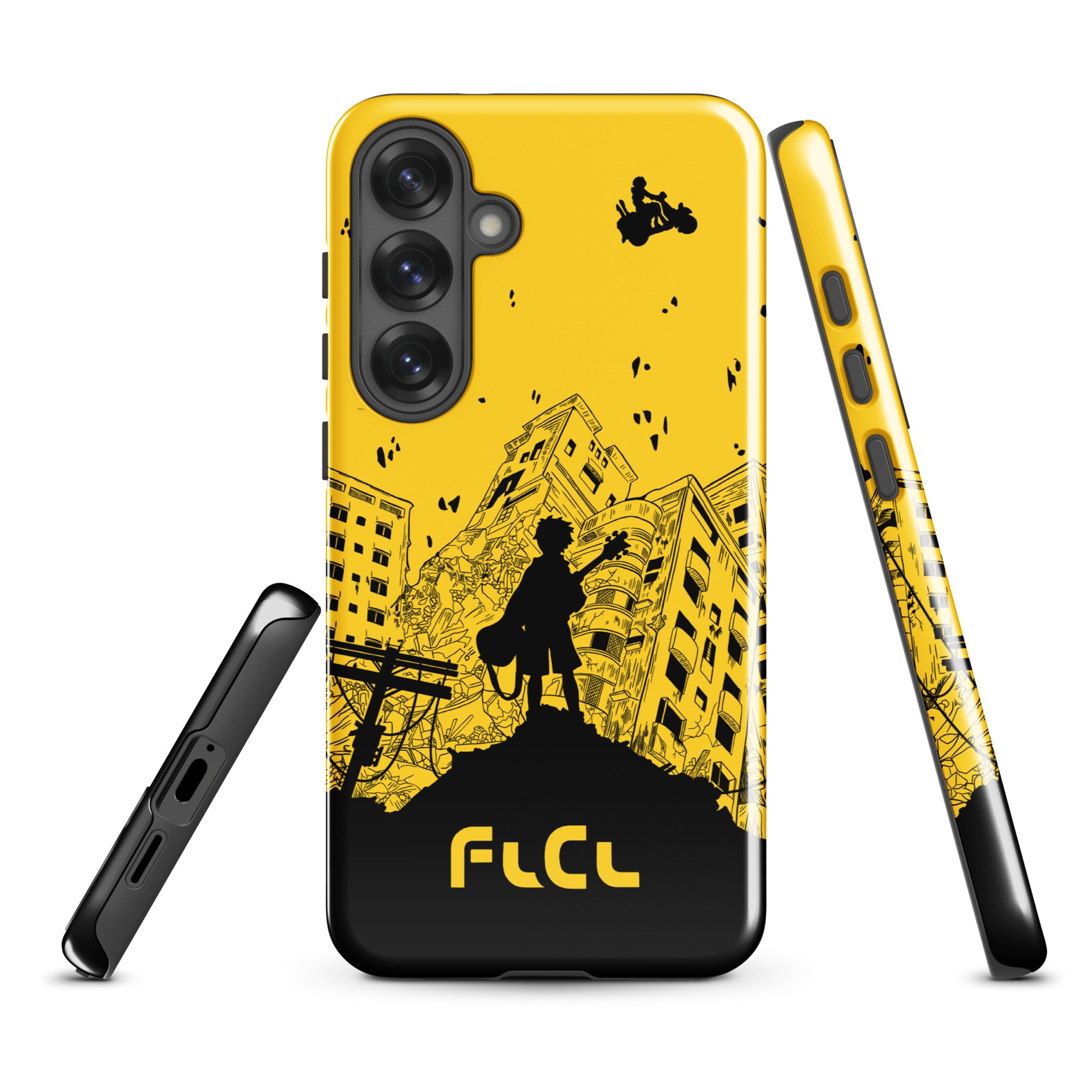 FLCL Anime Tough Case for iPhone® and Samsung Galaxy Yellow Vespa