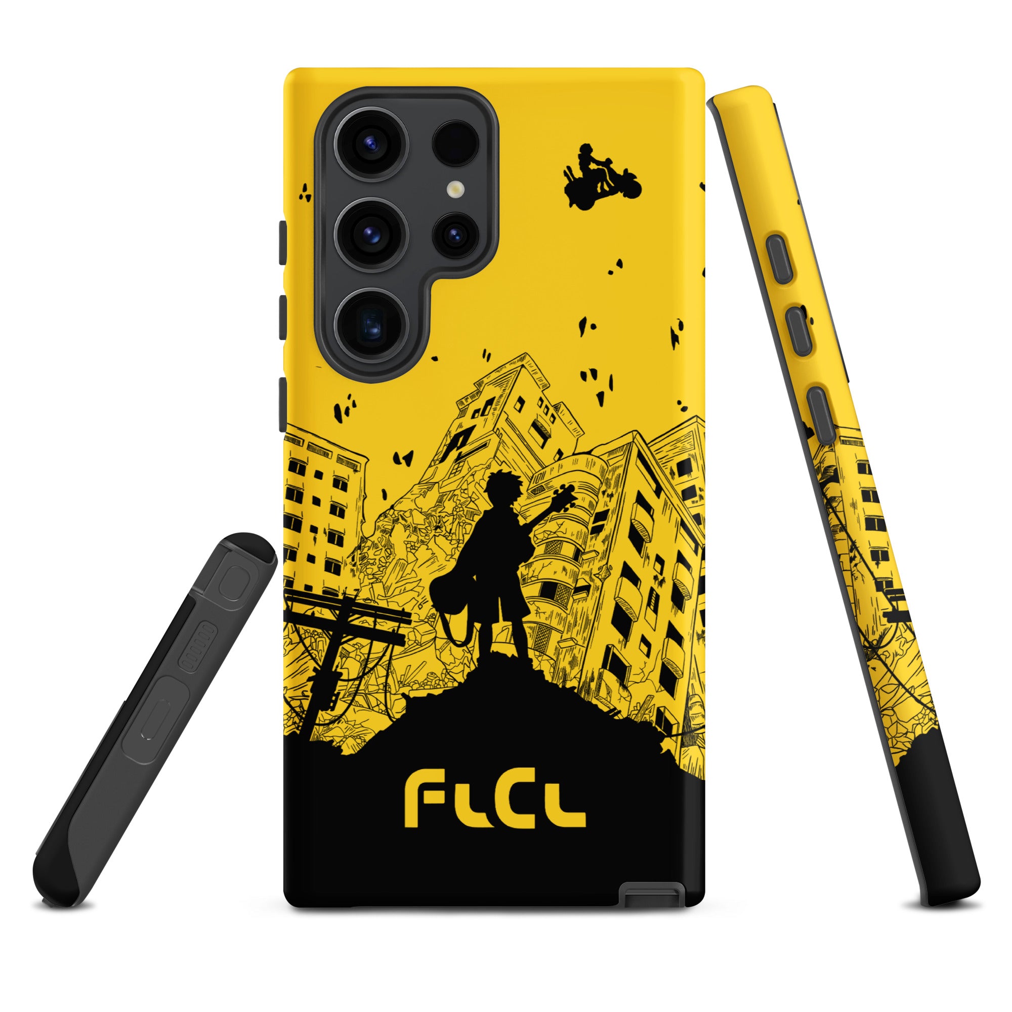 FLCL Anime Tough Case for iPhone® and Samsung Galaxy Yellow Vespa